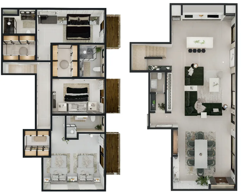 Grundriss Apartment 1b