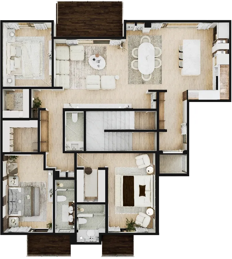 Grundriss Apartment 2b