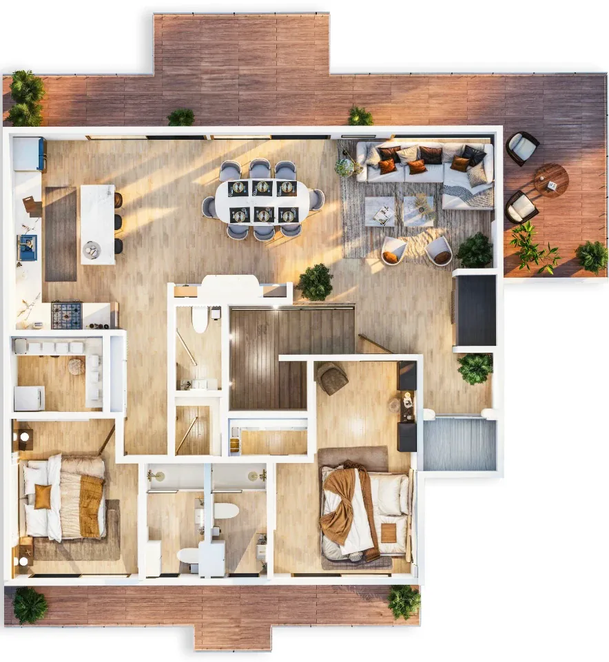 Grundriss Apartment 3b