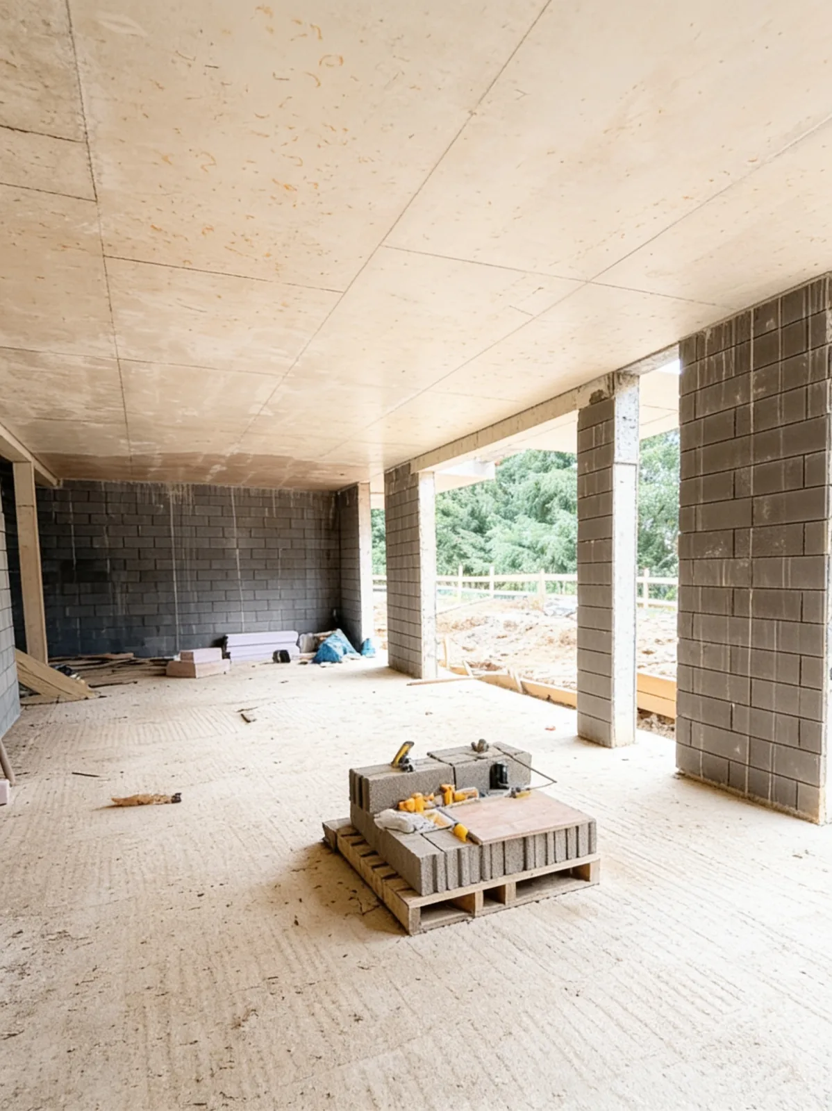 Avancement actuel du projet de construction 4